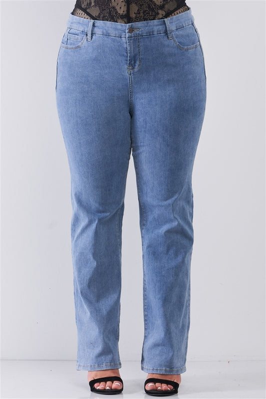 Low-rise Wide-leg Upsized Basic Jeans+