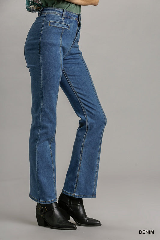 Straight Cut Denim Jeans