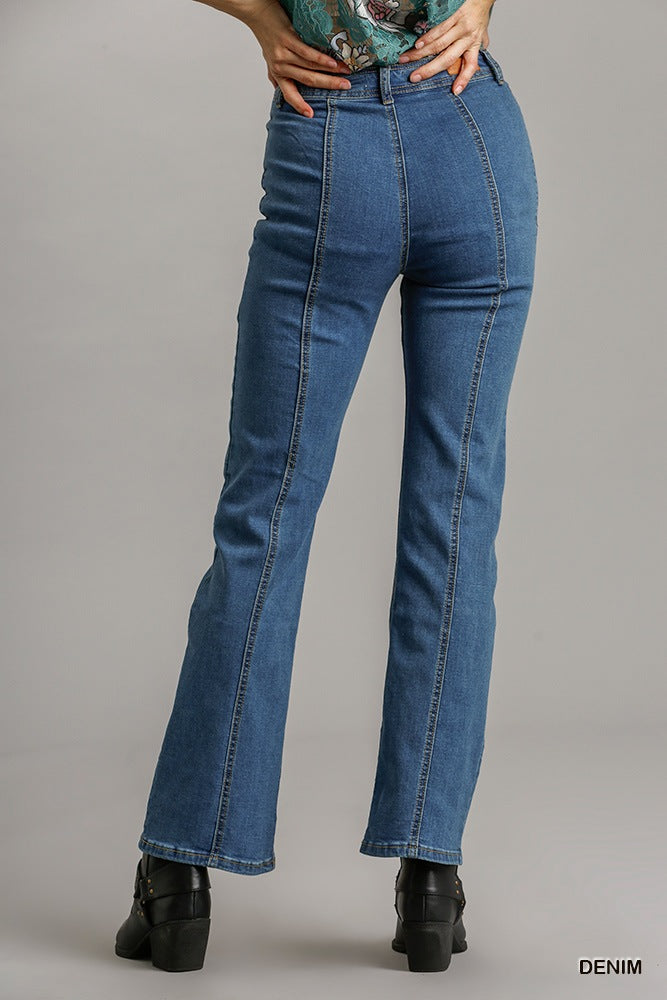 Straight Cut Denim Jeans