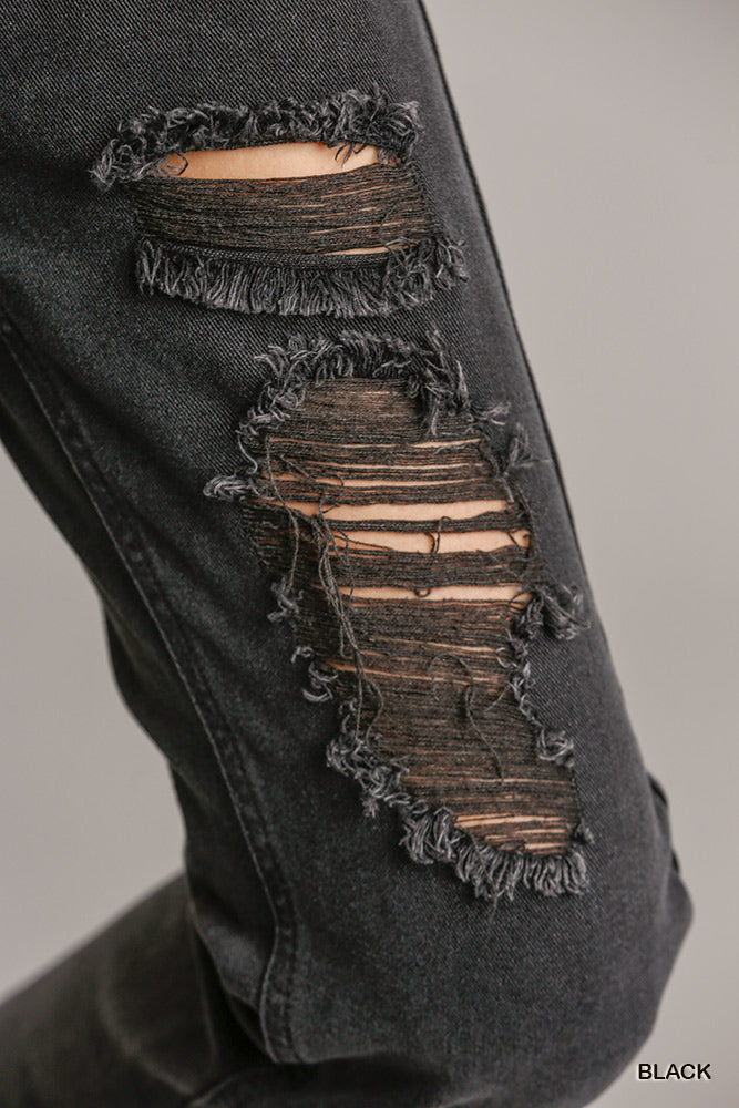 Denim Jeans With Raw Hem