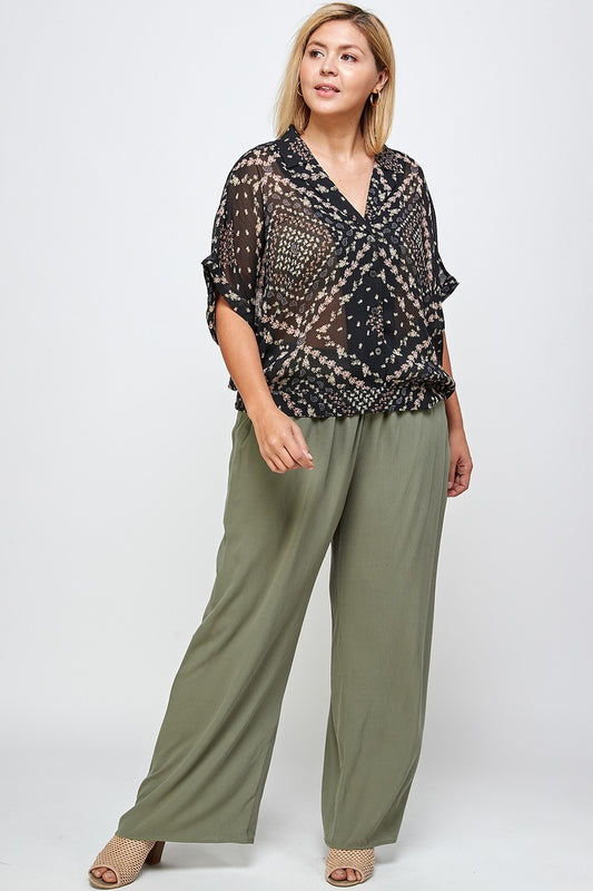 Full Length Wide Leg Palazzo Pants