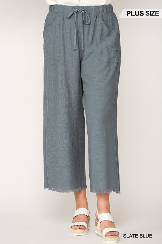 Frayed Wide Leg Pants