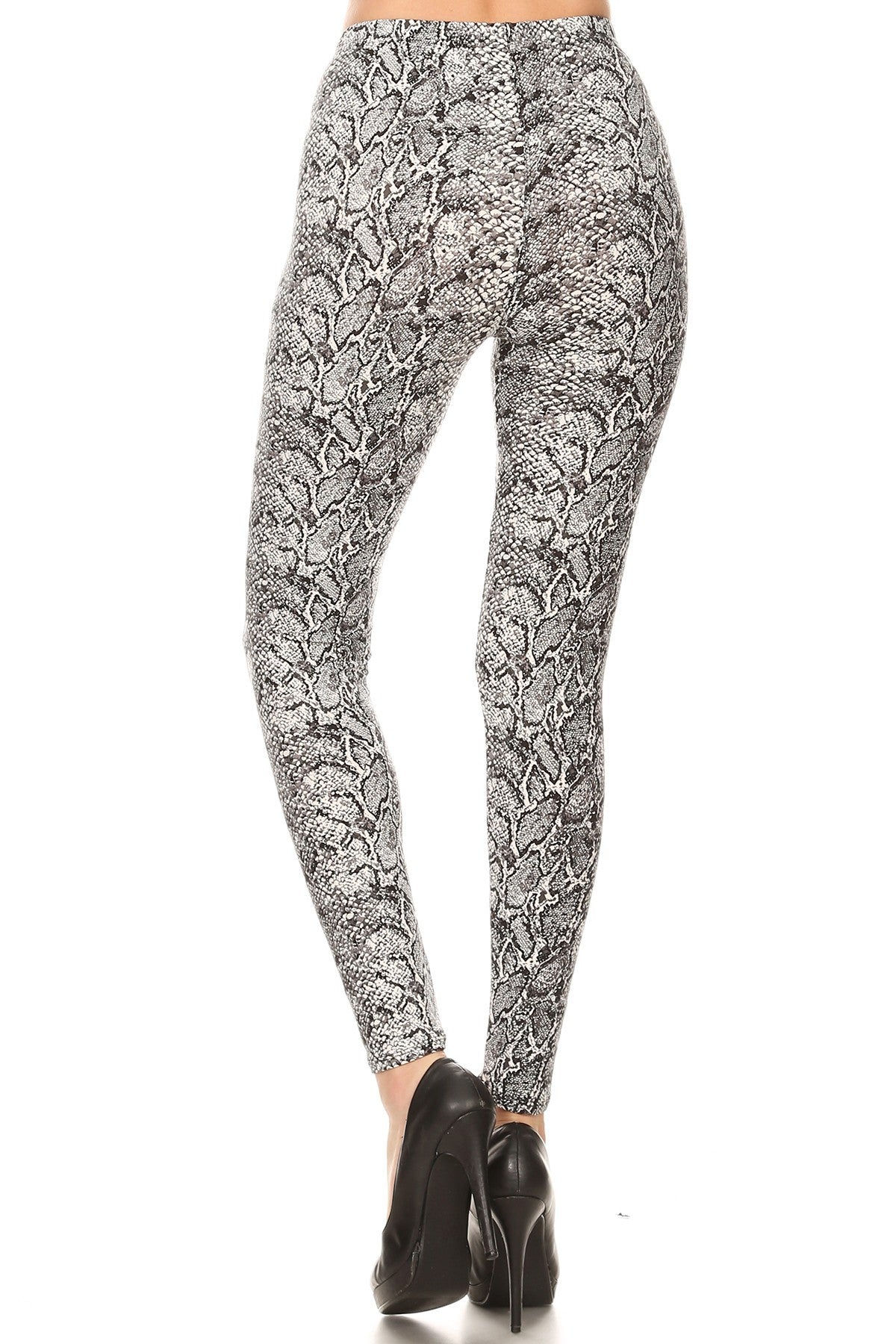 Snakeskin Print Leggings High Waist