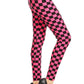 Checkered Printed Leggings High Waist