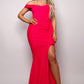 Crossover Front Off Shoulder Side Ruffle Maxi Dress