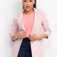 Open Front Notch Solid Blazer Jacket