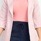 Open Front Notch Solid Blazer Jacket