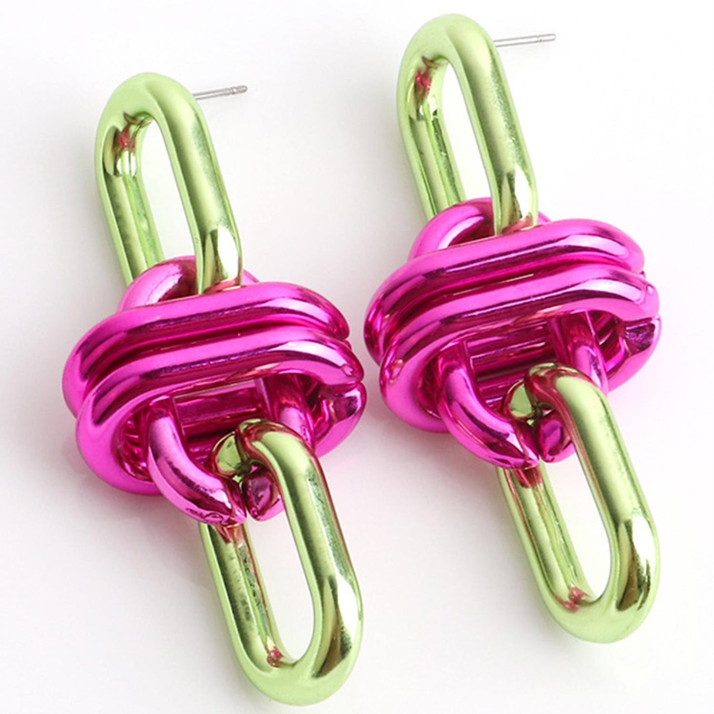 Metal Oval Link Earring