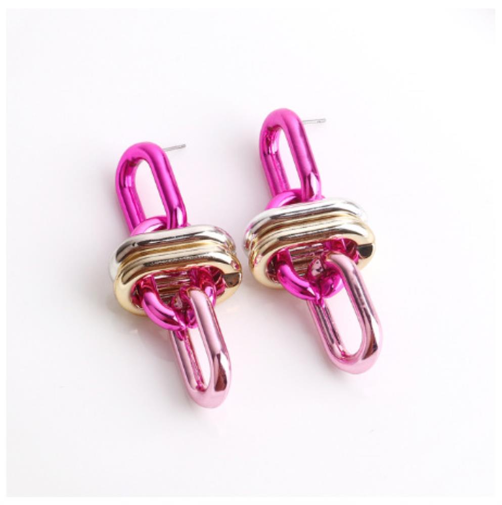 Metal Oval Link Earring