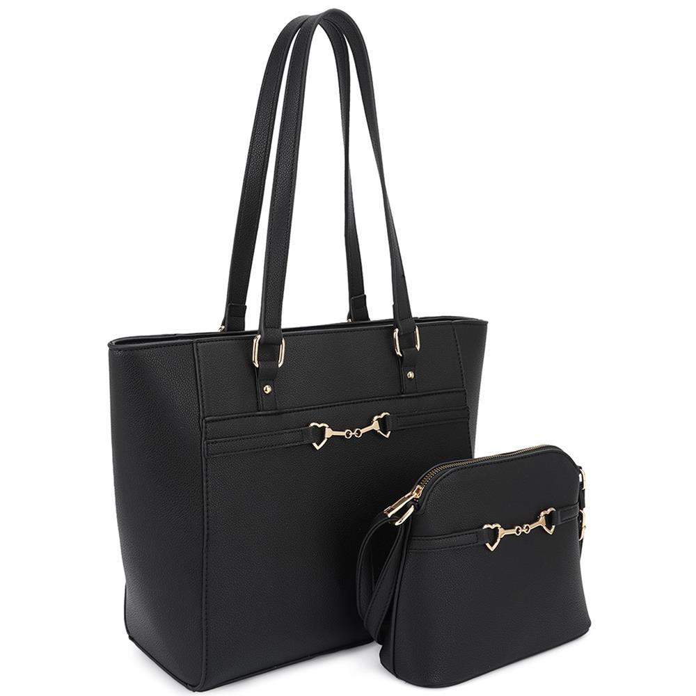 Matching Shoulder Tote Bag With Crossbody Set