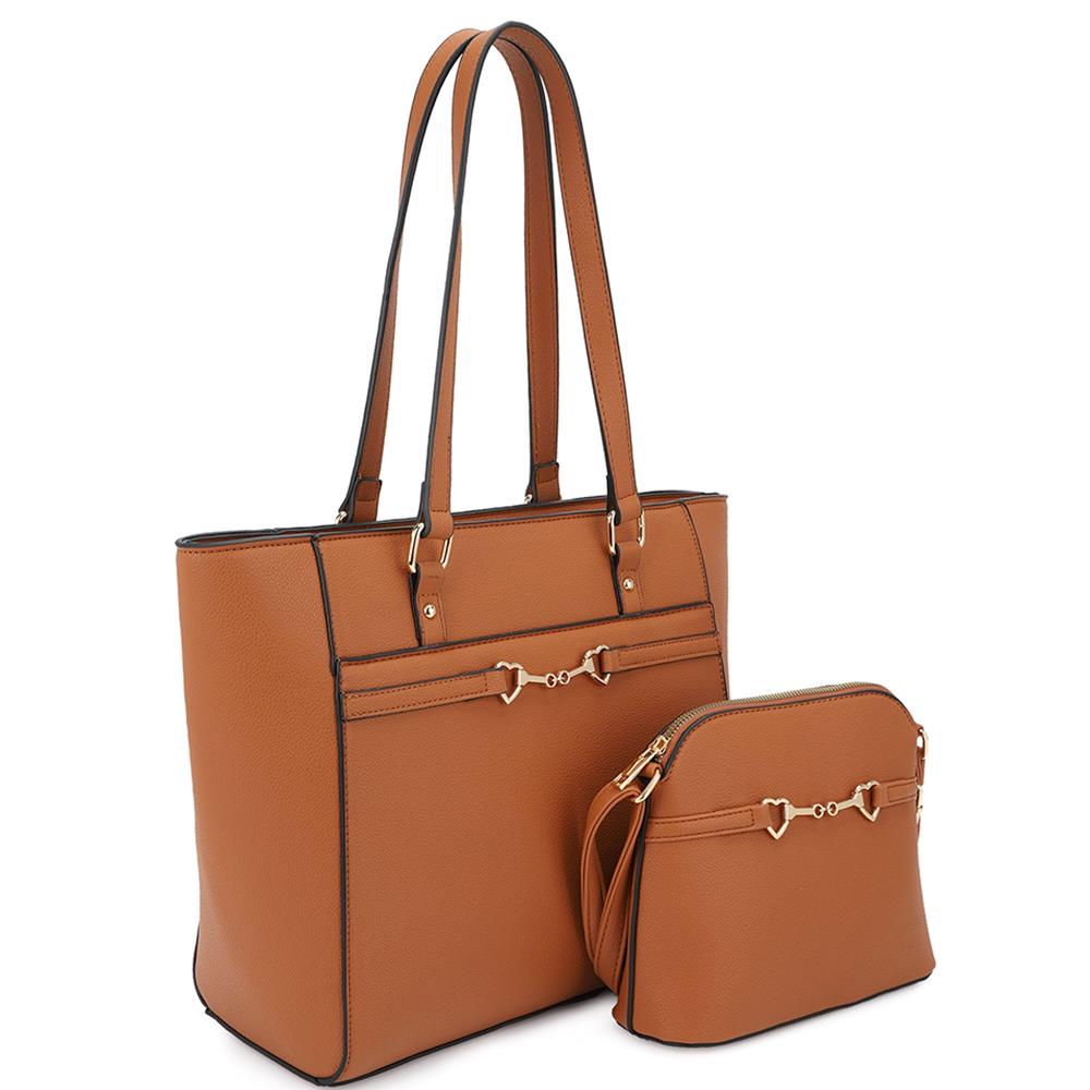 Matching Shoulder Tote Bag With Crossbody Set