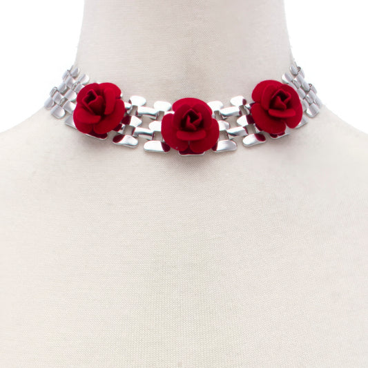 Red Flower Necklace